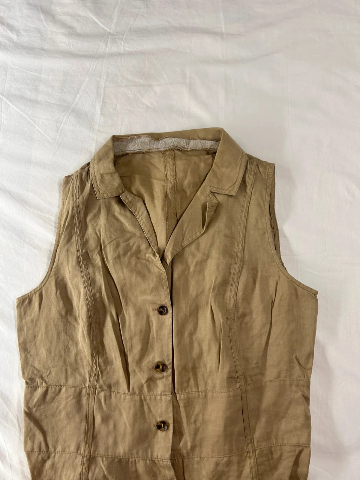Chemise manches courtes beige vintage – photo 4